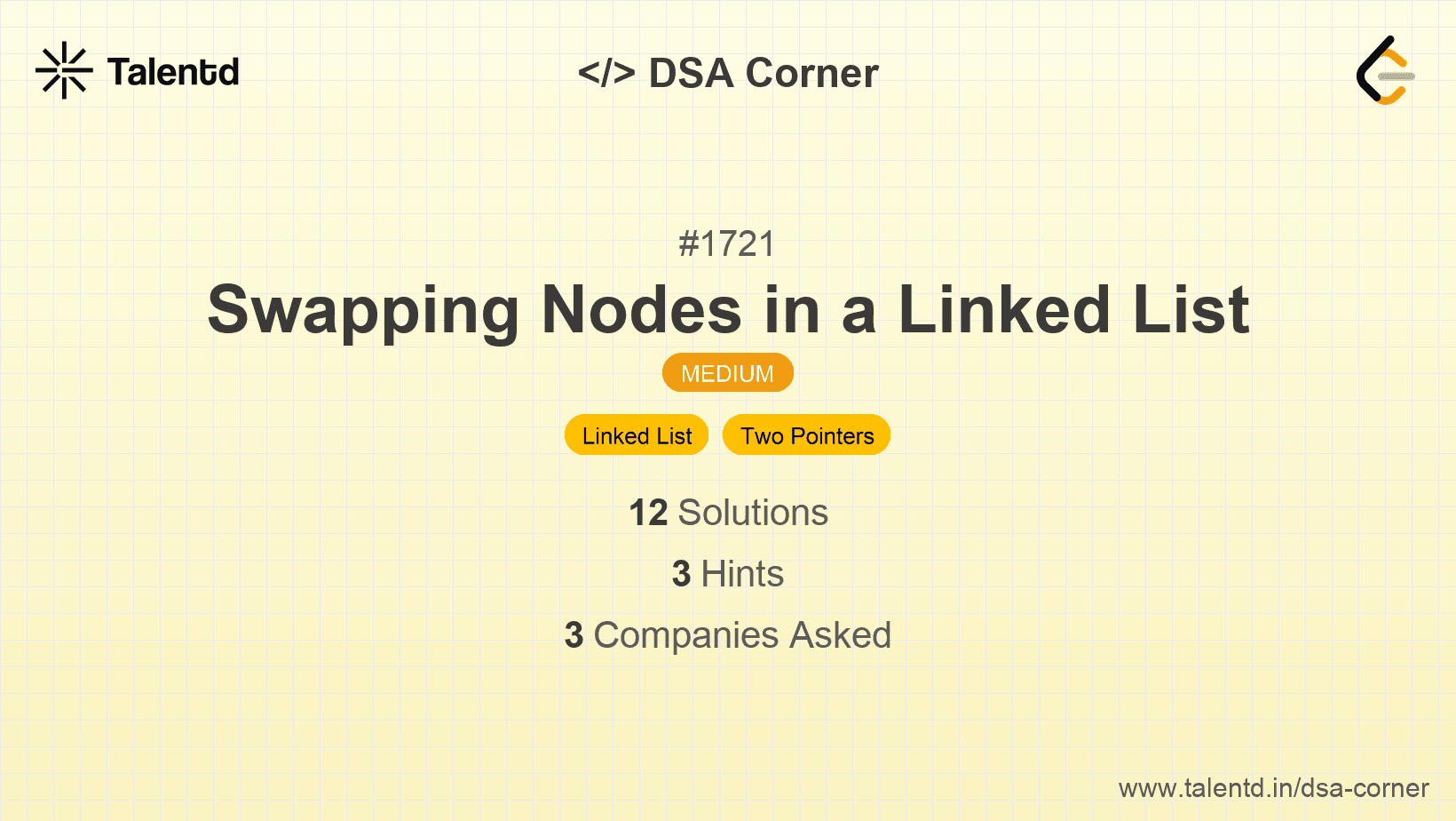 Problem visualization for Swapping Nodes in a Linked List