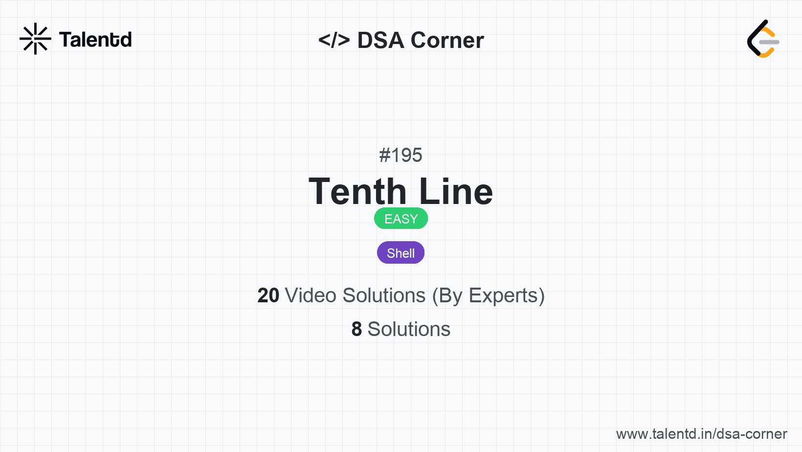 Problem visualization for Tenth Line