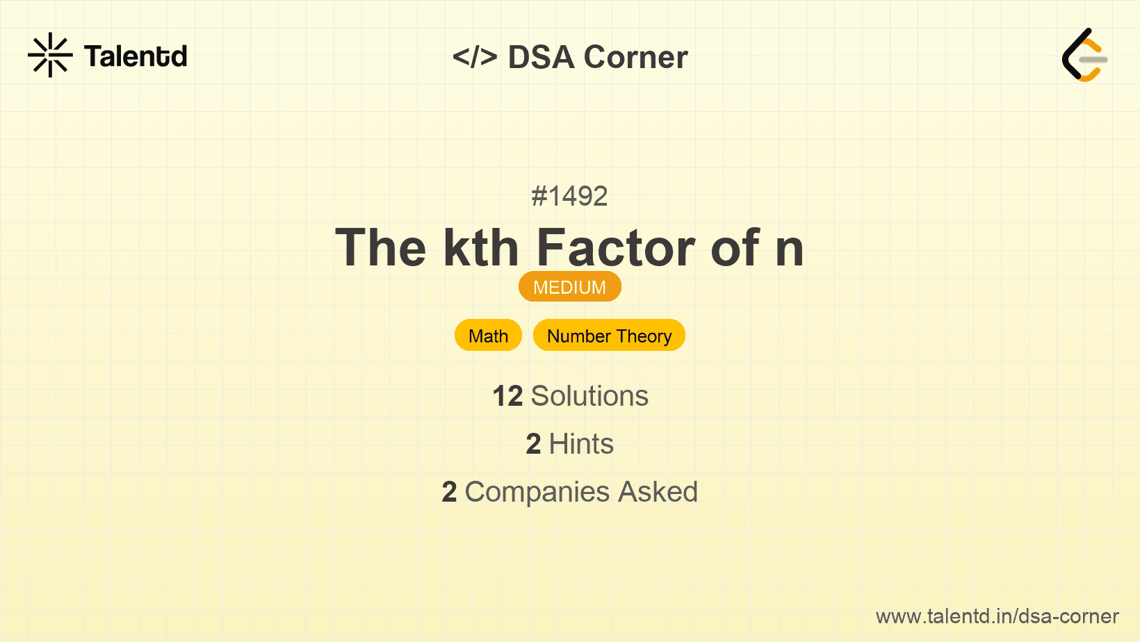 Problem visualization for The kth Factor of n