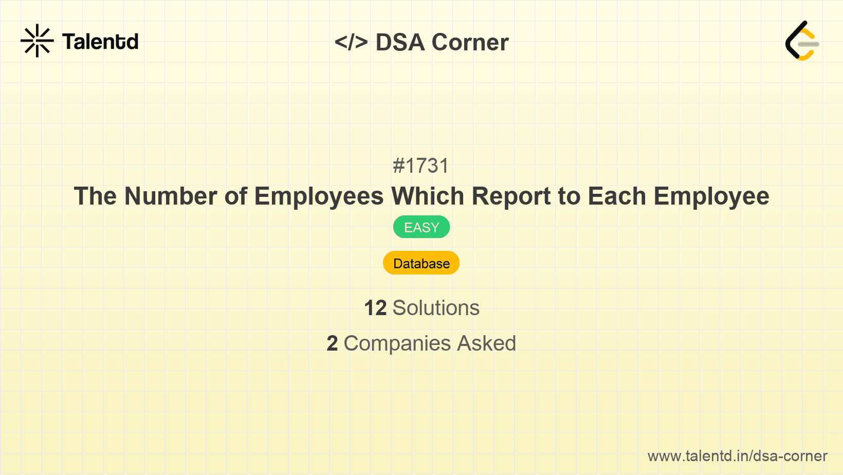 Problem visualization for The Number of Employees Which Report to Each Employee