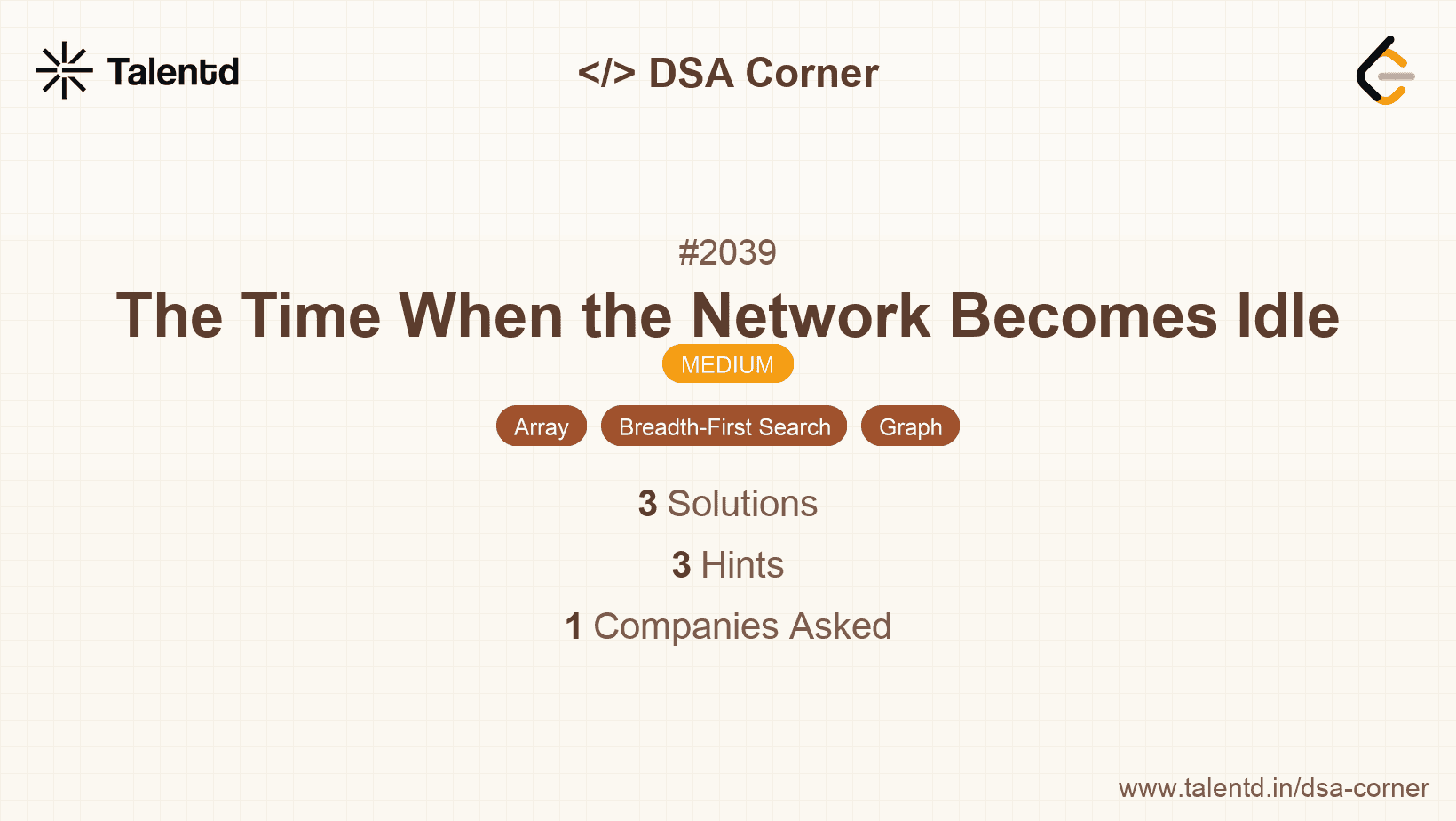 Problem visualization for The Time When the Network Becomes Idle