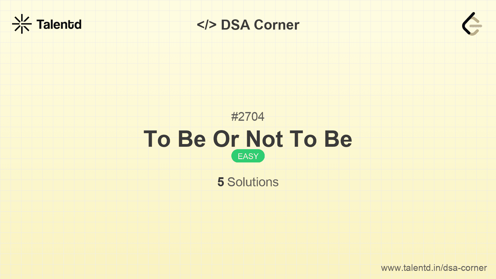 Problem visualization for To Be Or Not To Be