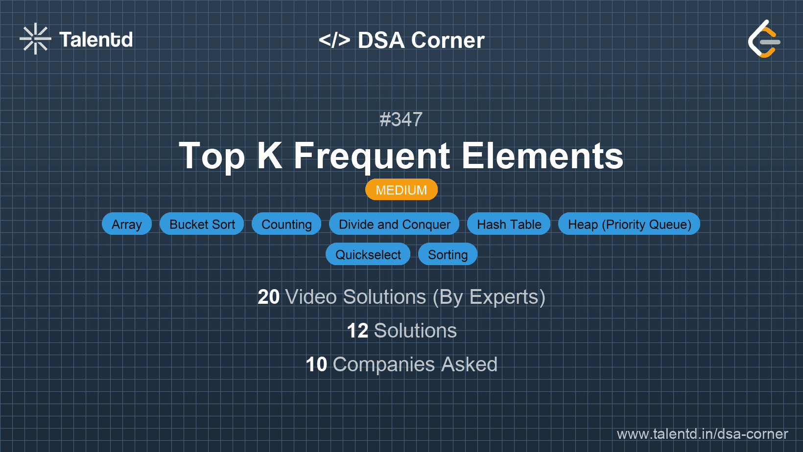 Problem visualization for Top K Frequent Elements
