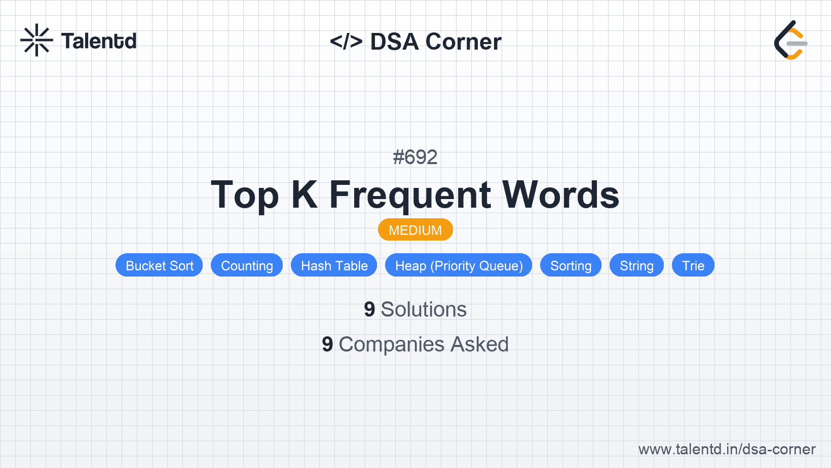 Problem visualization for Top K Frequent Words