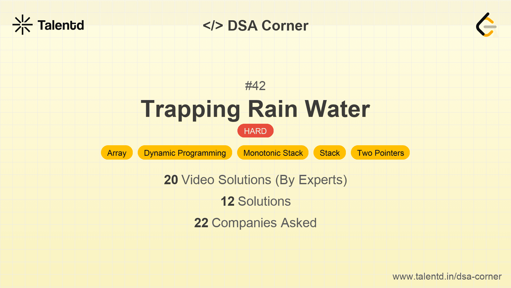 Problem visualization for Trapping Rain Water