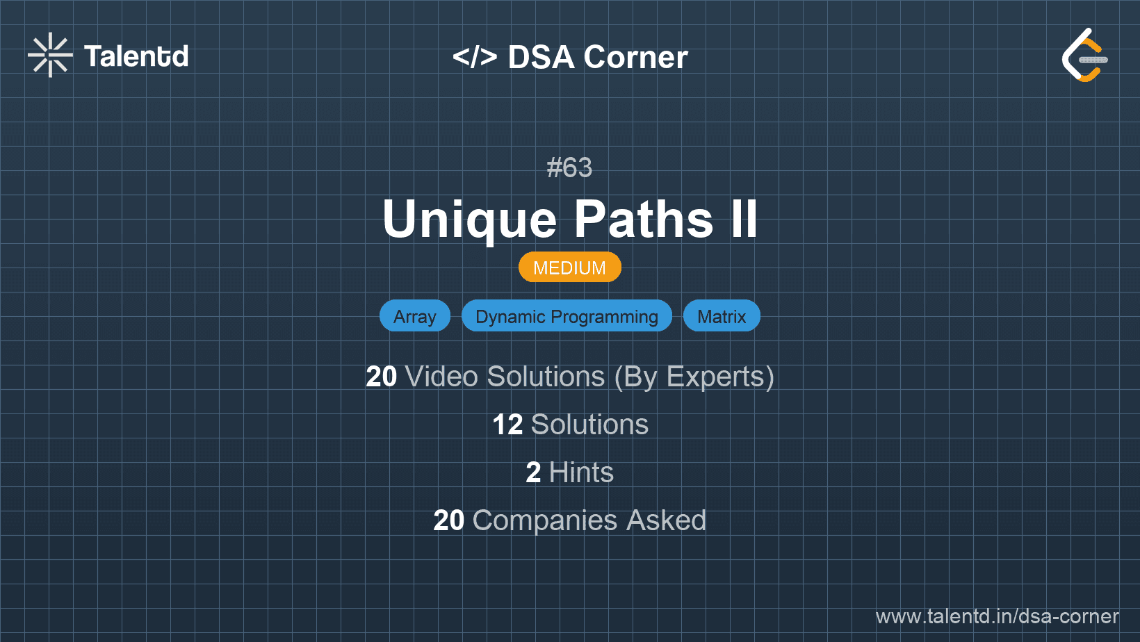 Problem visualization for Unique Paths II