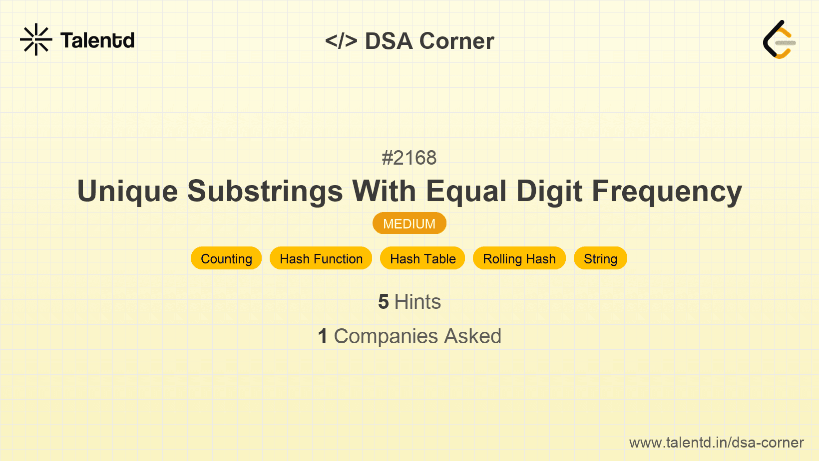 Problem visualization for Unique Substrings With Equal Digit Frequency