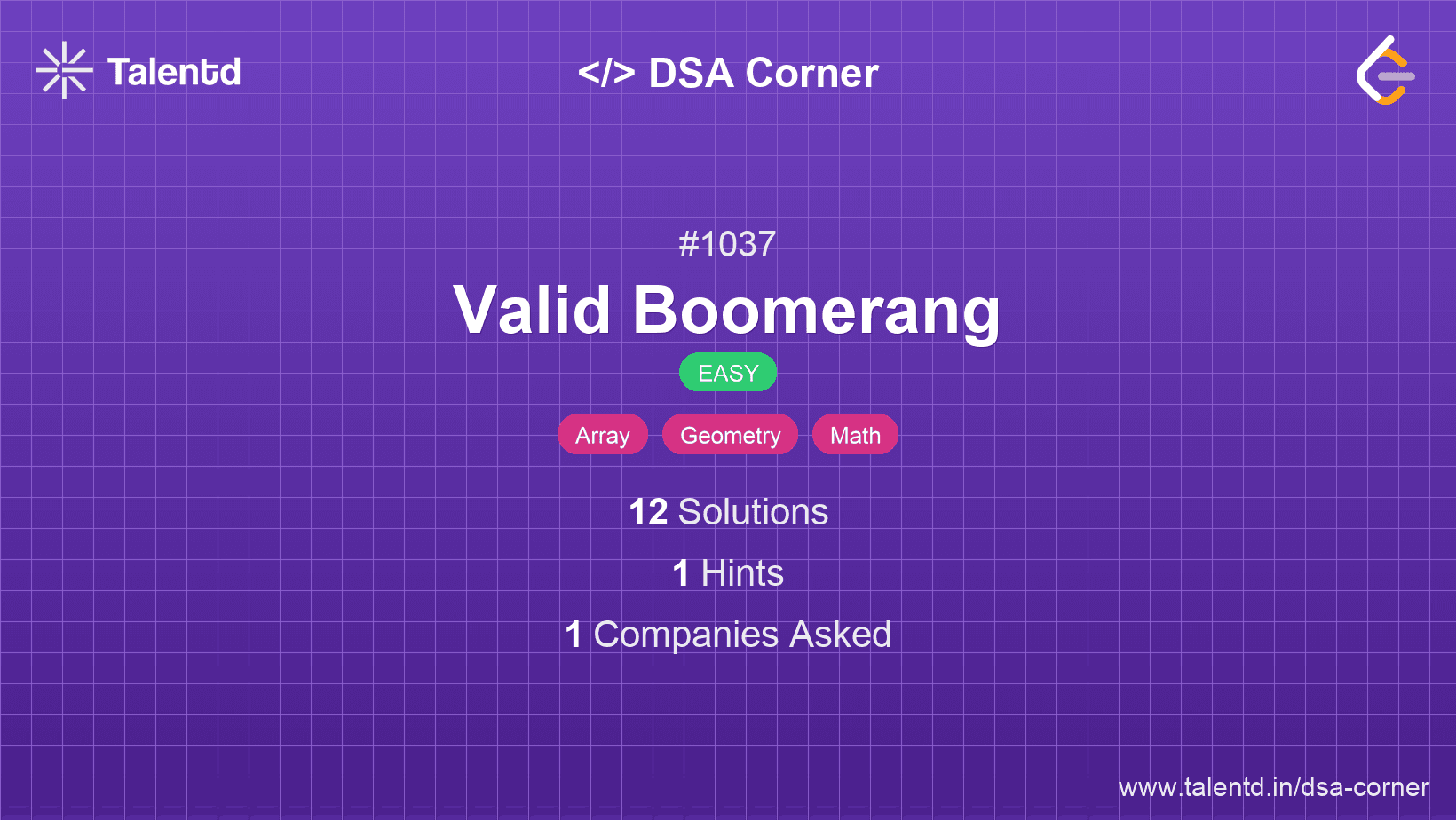 Problem visualization for Valid Boomerang