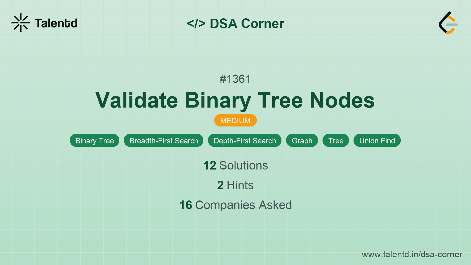 Problem visualization for Validate Binary Tree Nodes