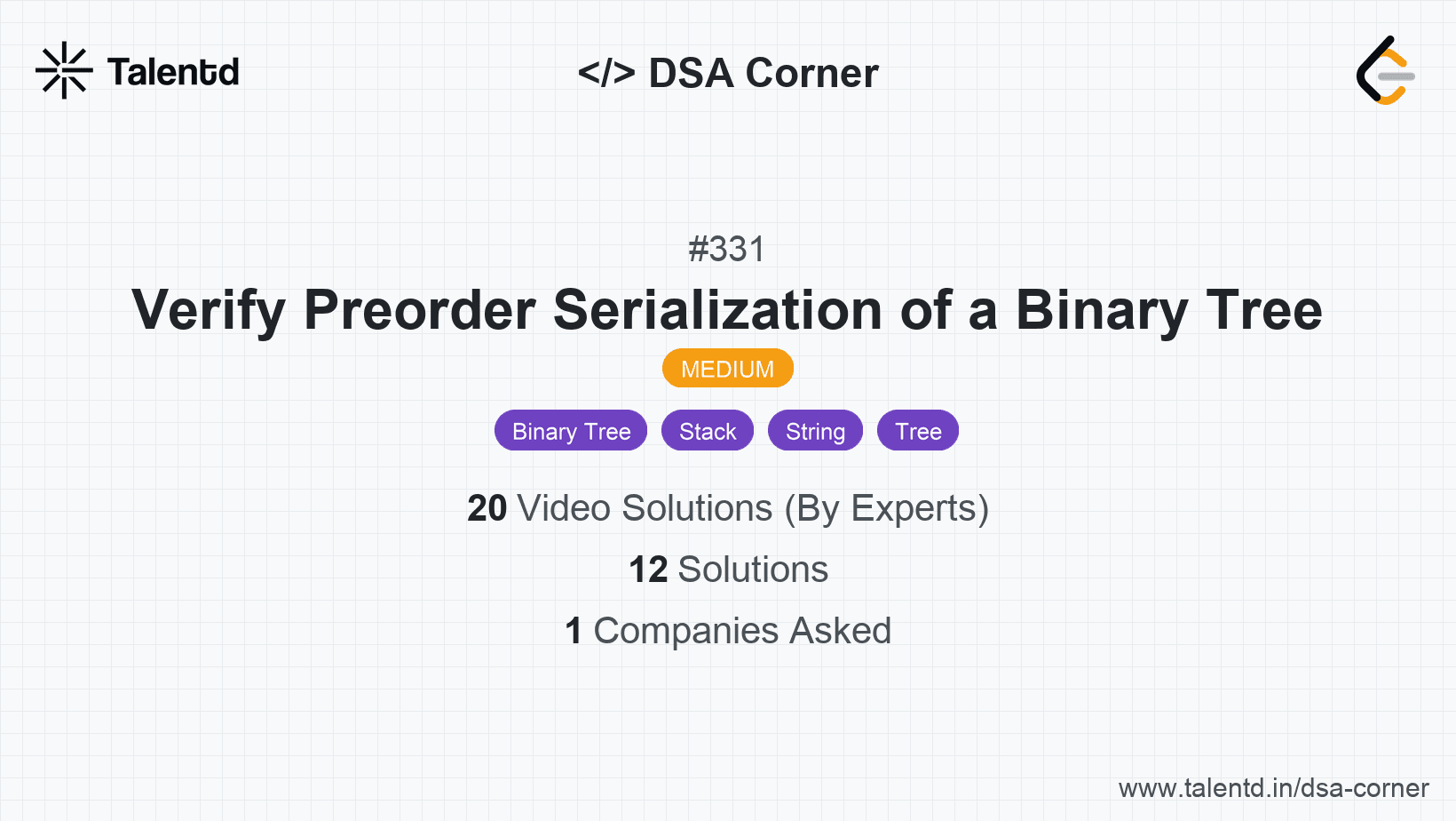 Problem visualization for Verify Preorder Serialization of a Binary Tree