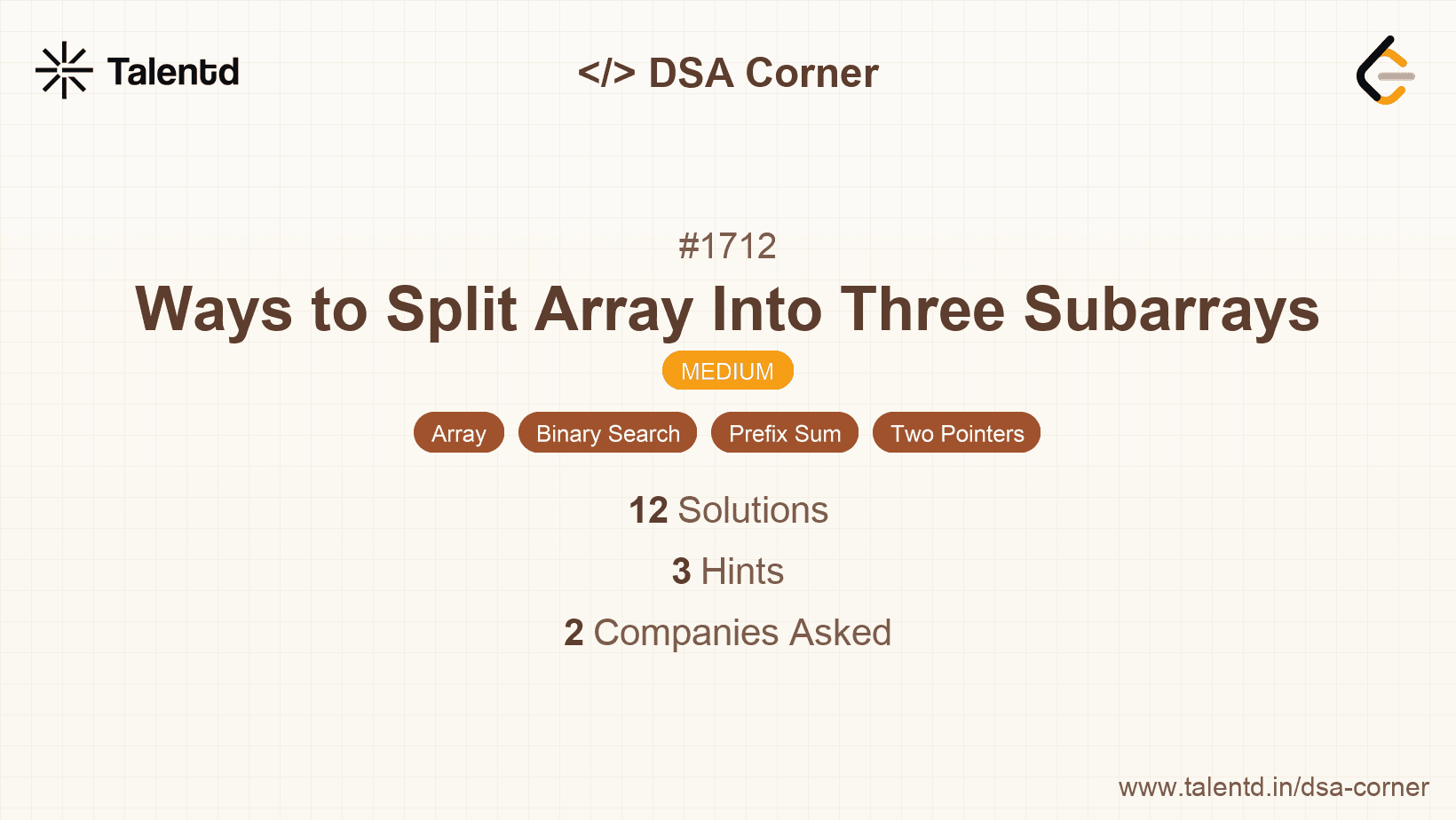Problem visualization for Ways to Split Array Into Three Subarrays