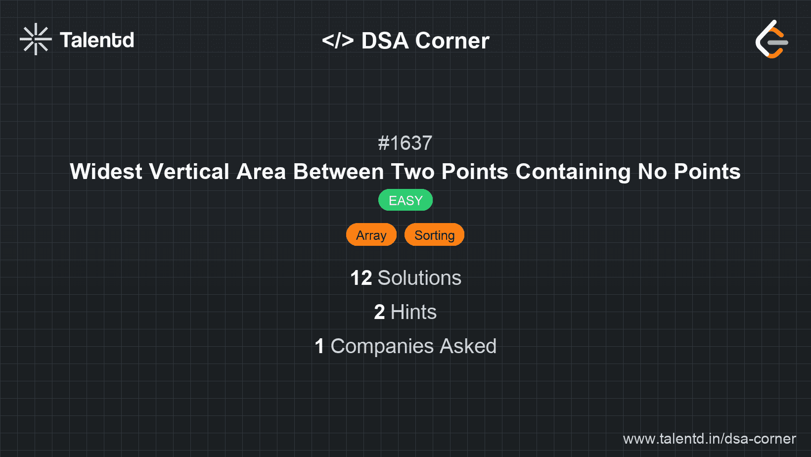 Problem visualization for Widest Vertical Area Between Two Points Containing No Points